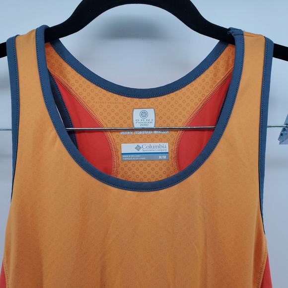 Columbia OMNI Freeze UPF 50 Orange Running Color block Ringer Racerback Tank M - Picture 3 of 10